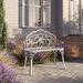 Fleur De Lis Living Prevatte Rose 39.5" W Outdoor Iron Garden Bench Metal in White | 31 H x 39.5 W x 18.5 D in | Wayfair LRKM3880 42476560