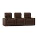 Latitude Run® Blue LED Home Theater Row Seating (Row of 3) Microfiber/Microsuede in Brown | 43.5 H x 108.5 W x 40 D in | Wayfair LTTN3405 44426368