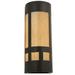 Meyda Lighting Sutter 2-Light Outdoor Bulkhead Light Glass/Metal/Steel in Black/Gray/Yellow | 18 H x 7 W x 5.5 D in | Wayfair 114090