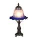 Meyda Lighting Victorian Petal Pink & Blue Bell Shade Mini Table Lamp in Mahogany Bronze Glass/Metal in Gray | 12.5 H x 7 W x 7 D in | Wayfair