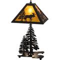 Meyda Lighting Lone Moose Lighted Base 21" Table Lamp Glass in Brown | 21 H x 16 W x 16 D in | Wayfair 151431