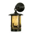 Meyda Lighting Glass Outdoor Wall Lantern Brass/Glass/Metal | 15 H x 8 W x 11.5 D in | Wayfair 28786