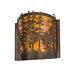 Meyda Lighting Greenbriar Oak 2 - Light Tall Pines Flush Mounted Sconce, Copper in Brown/Yellow | 12.5 H x 12 W x 6 D in | Wayfair 153975