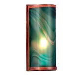 Meyda Lighting Swirl Fused 1 - Light Cylinder Glass Flush Mounted Sconce Glass/Metal in Brown/Green/Red | 12 H x 5.5 W x 3.5 D in | Wayfair 70878