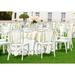 Mercer41 Bellflower Stacking Patio Dining Side Chair Plastic/Resin in White | 36 H x 17.7 W x 22 D in | Wayfair MRCR1602 27122414