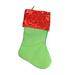 Northlight Seasonal 19" Green & Red Chevron Sequin Cuff Christmas Stocking Polyester in Green/Red | 19 H x 10 W in | Wayfair 31754932