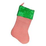 Northlight Seasonal 19" Red & Green Chevron Sequin Christmas Stocking Polyester in Green/Red | 19 H x 10 W in | Wayfair 31755212