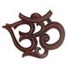 Bungalow Rose Trailing Om Wood Wall Décor in Brown/Red | 5.75 H x 7.75 W in | Wayfair BDFBD79E44FF4A4B8202EE3A07D5EC48