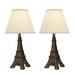 Ophelia & Co. Nery Poly 18" Table Lamp Set Plastic/Linen in Brown/White | 18 H x 9.5 W x 9.5 D in | Wayfair OPCO4871 42741899