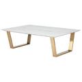 Nuevo Versailles Coffee Table Faux Marble/Metal in White | 16.25 H x 54 W x 36 D in | Wayfair HGSX140