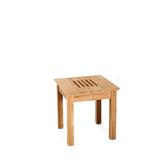 OASIQ Hamilton Teak Outdoor Side Table Wood in Brown/White | 18 H x 18 W x 18 D in | Wayfair 2101103434000