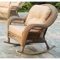 One Allium Way® Ophélie Outdoor Garden Cappuccino 2 Piece Rocking Chair Set w/ Cushions Metal in Brown/Orange/White | 38 H x 65 W x 73 D in | Wayfair