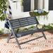 One Allium Way® Mignardise Wooden Garden Outdoor Bench Wood/Natural Hardwoods in Gray | 31.5 H x 48 W x 22.8 D in | Wayfair OAWY1340 48092369