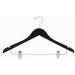 Only Hangers Inc. Flat Wooden Suit Hanger w/ Clip for Skirt/Pants Wood/Metal in Gray/Black | 10 H x 17 W in | Wayfair BLK104-50