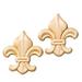 Ornamental Mouldings Birch Fleur-de-Lis 3" H x 2.75" W x 0.22" D Onlay Scroll Wood in Brown | 3 H x 2.75 W x 0.0087 D in | Wayfair 4699PKWHW