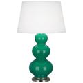 Robert Abbey Triple Gourd 32.75" Table Lamp Ceramic/Fabric in Green/Gray | 32.75 H x 20 W x 20 D in | Wayfair EG42X