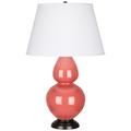 Robert Abbey Double Gourd 31" Table Lamp Silk/Ceramic/Metal in Red/Brown | 31 H x 19 W x 19 D in | Wayfair ML21X