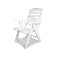 Trex Outdoor Yacht Club Highback Chair Plastic in Gray/White/Indigo | 38.75 H x 19.5 W x 25.75 D in | Wayfair TXD38CW