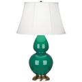 Robert Abbey Double Gourd 31" Table Lamp Silk/Ceramic/Metal in Green/Yellow | 31 H x 19 W x 19 D in | Wayfair EG20