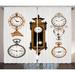 Wildon Home® Gulliver Clock Graphic Print & Text Semi-Sheer Rod Pocket Curtain Panels Polyester in Brown | 96 H in | Wayfair RBRS1184 39183892