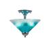 Red Barrel Studio® 2-Light Semi-Flush Mount, Glass in Green/Gray/Blue | 11.25 H x 12 W x 12 D in | Wayfair 29B6C5C8E11A446EAE4D8924A6C48E8A