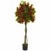 Red Barrel Studio® 60" Artificial Ficus Topiary in Planter Silk/Ceramic/Plastic | 60 H x 26 W x 26 D in | Wayfair RDBA1343 43862275