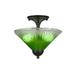 Red Barrel Studio® 2-Light Semi-Flush Mount, Glass in Green/Brown | 11.25 H x 12 W x 12 D in | Wayfair D2208485699241AAAB0182A13105D89D