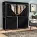 Rebrilliant 60" W Wardrobe Fabric in Black | 63 H x 60 W x 20 D in | Wayfair REBR1380 37990446