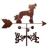 SWEN Products Rivas Chinese Crested Dog Weathervane Metal/Steel in Brown/Gray | 30 H x 21 W x 15.5 D in | Wayfair 1290-Garden