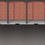 The Holiday Aisle® Finkelstein Mardi Gras Brick Wall & Street Backdrop Wall Decor in Gray/Red | 51.5 H x 6 W in | Wayfair