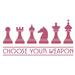 The Decal Guru Chess Weapons Wall Decal Vinyl in Red/Pink/Black | 23 H x 45 W in | Wayfair 1278-WALL-02-06