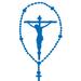 The Decal Guru Rosary Crucifix Wall Decal Vinyl in Blue | 30 H x 15 W in | Wayfair 1737-WALL-01-17