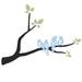 The Decal Guru Love Birds on a Branch Wall Decal Vinyl in Gray/Blue/Black | 37 H x 48 W in | Wayfair 1960-WALL-02-08