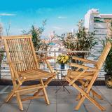 Highland Dunes Dramieco Folding Teak Patio Dining Armchair Wood in Brown | 35 H x 25 W x 21 D in | Wayfair 44CE830EA7C14AE7BA892FF0BEDFB0B8