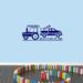 Sweetums Wall Decals Tractors & Trucks Wall Decal Vinyl in Blue | 14 H x 36 W in | Wayfair 1371Navy