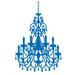 The Decal Guru Ornate Chandelier Wall Decal Vinyl in Blue | 48 H x 31 W in | Wayfair 1966-WALL-02-17