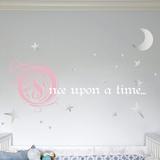 The Decal Guru Once Upon a Time Wall Decal Vinyl in Pink/Gray/White | 31 H x 66 W in | Wayfair 1778-WALL-02-02