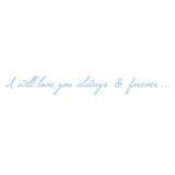 The Decal Guru I Will Love You Quote Wall Decal Vinyl in Blue | 3.5 H x 30 W in | Wayfair 1298-WALL-02-20