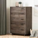 South Shore Fynn 5 Drawer Chest Wood in Brown | 48.75 H x 32.88 W x 18.25 D in | Wayfair 11923