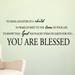 Sweetums Wall Decals You Are Blessed Wall Decal Vinyl in Black | 18 H x 48 W in | Wayfair 1692Black