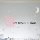 The Decal Guru Once Upon a Time Wall Decal Vinyl in Pink/Gray/Black | 31 H x 66 W in | Wayfair 1778-WALL-02-01