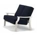 Telescope Casual St. Catherine Deep Loveseat w/ Cushions Plastic in White/Black | 36.25 H x 52 W x 35.25 D in | Outdoor Furniture | Wayfair