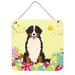The Holiday Aisle® Easter Eggs Bernese Mountain Dog Metal Wall Décor Metal in Black/Gray/Yellow | 8 H x 6 W in | Wayfair THLA4664 39992795