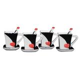 Three Star Im/Ex Inc. Cup, Saucer & Spoon Set Ceramic in Black/Brown/White | 5 H in | Wayfair XB550