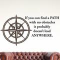 The Decal Guru Compass Quote Wall Decal Vinyl in Black/Brown | 20 H x 24 W in | Wayfair 1754-WALL-01-07