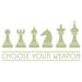 The Decal Guru Chess Weapons Wall Decal Vinyl in Green | 15 H x 30 W in | Wayfair 1278-WALL-01-14