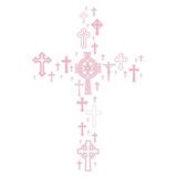 The Decal Guru Cross Collection Wall Decal Vinyl in Pink/White | 36 H x 24 W in | Wayfair 1739-WALL-02-08