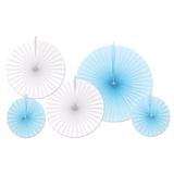 The Beistle Company 5 Piece Accordion Paper Fan Wall Décor Set Paper in Blue/White | 16 H x 16 W in | Wayfair 53324