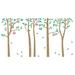 The Decal Guru Birch Trees & Bird Houses Wall Decal Vinyl in Red/Green/Brown | 108 H x 198 W in | Wayfair 1887-WALL-01-02