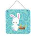 The Holiday Aisle® Easter Rabbit Paisley Aluminum Wall Décor Metal in Blue/Gray | 8 H x 6 W in | Wayfair THLA4615 39992742